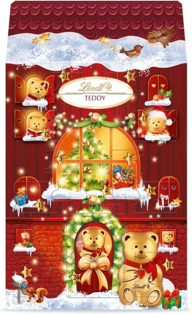 Lindt calendrier teddy chocolat lait et blanc